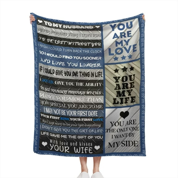 Gifts for Husband, to My Husband Blanket, Husband Birthday Gift Ideas, Christmas Wedding Anniversary Mothers Day Valentines Day Romantic Gifts for Husband, Husband Throw Blanket (60"x50")