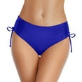 thumbnail image 3 of Entyinea Women's Bikini Swimsuits Bikini Bottom Mid Waisted Swim Bottoms for Teens Women (Blue,S), 3 of 5