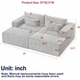 thumbnail image 2 of 87" Oversized Double Chaise Lounge Chair, Plush Corduroy Sleeper Loveseat with 2 Ottomans, Fluffy Cloud Sofa for Living Room & Bedroom, No Assembly,Brack, 2 of 8