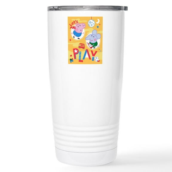 CafePress - Peppa Pig: Let's Play - Insulated Stainless Steel Travel Tumbler 20 oz.
