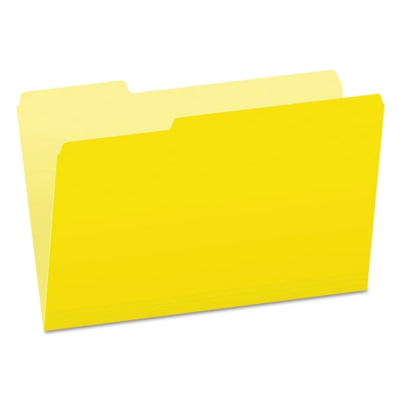 Pendaflex Colored File Folders, 1/3-Cut Tabs, Legal Size, Yellowith Light Yellow, 100/Box (15313YEL)
