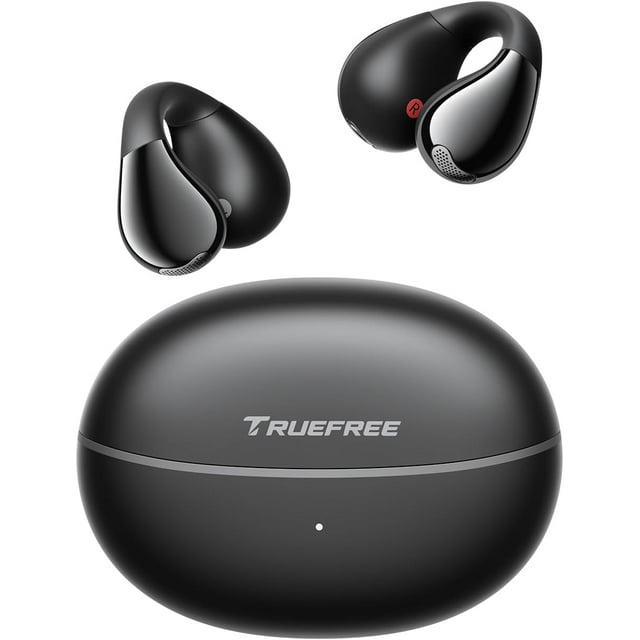 truefree B1 Audífonos de Oído Abierto Inalámbricos Bluetooth 5.4 Opean-Ear Graves dinámicos, 4 mics para Llamadas claras, conexión Dual, Ajuste Ligero y Seguro, Ideales para Deportes, Control de App