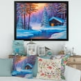 thumbnail image 3 of Designart 'Old Cabin In Winter Forest In Evening Glow I' Traditional Framed Art Print, 3 of 4
