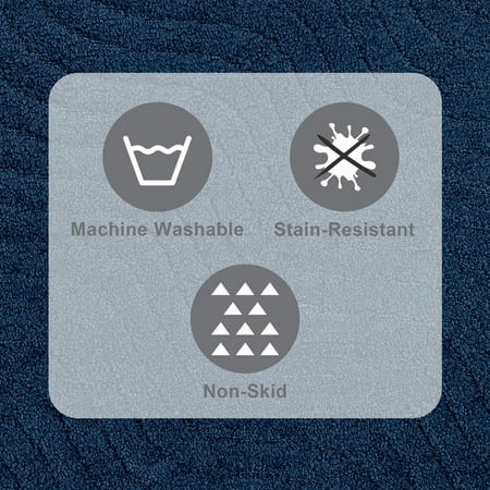 Mainstays Tufted Waves 2 Piece Bath Rug Set, Blue Cove, 17 x 24 & 20 x 30