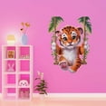 thumbnail image 3 of Cute Cartoon Tiger Swinging on a Swing Animal Wall Art Sticker Designs Vinyl Stickers For Home House Walls Rooms Windows Bedroom Decoration Size (12x12 inch), 3 of 3