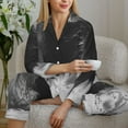 thumbnail image 6 of Wukai Heroic Lion Encounter Print Women's Pajama Set,PJ Set,Lounge Sets For Women Soft Long Sleeve Sleepwear Comfort and Style-Large, 6 of 7