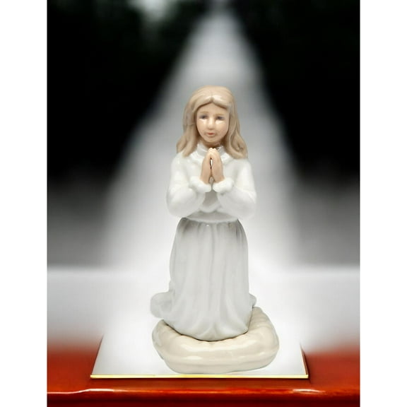 Ceramic Praying Girl on Knees Figurine, Religious Decor, Religious Gift, Home Decor, Gift for Her
