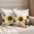 thumbnail image 2 of Vintage Sunflowers Pillow Covers 2 Pack Farmhouse Country Yellow Floral Botanical Pillowcase Waterproof Outdoor Throw Pillow Cover for Patio Garden Square Cushion 26”x26”, 2 of 9