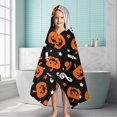 thumbnail image 6 of Musical Halloween Icons Pattern Hooded Bath Towel，60"x35" for Ages 3 To 12 Kids, Quick Dry Lightweight Soft Microfiber Hood Beach Towel Cover Up for Kids, 6 of 7