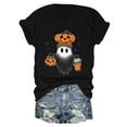 thumbnail image 5 of Hessimy Pumpkin Shirt for women's Cute Thanksgiving Fall T-Shirt Short Sleeve Halloween Pumpkin Graphic Tees Tops(Black,XXXL), 5 of 5