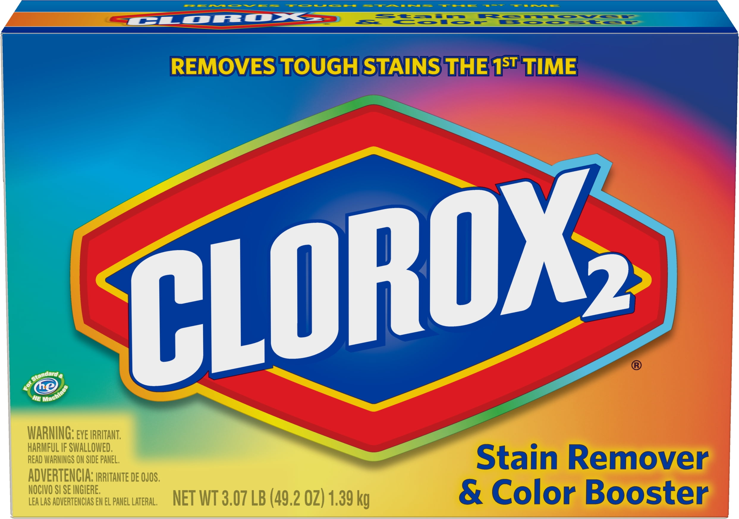 Clorox 2 Laundry Stain Remover and Color Booster Powder, 49.2 Ounce Box