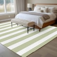 thumbnail image 5 of Sage Green Striped Large Area Rugs for Bedroom Living Room, Soft Non Slip Carpet Bedside Rug, Modern Farmhouse Sage Green White Stripes Rectangular Floor Cover Kitchen Accent Rug 5'x8' for Office, 5 of 9