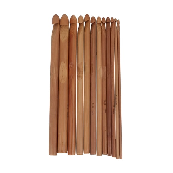 ACDANC 12pcs Different-sized Bamboo Crochet Hooks Knitting Needles (3.0mm to 10mm)