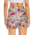 thumbnail image 2 of Lsque Rose Mix Leopard 4 Printed Women's Running Shorts with Liner Pockets,Elastic Quick Dry Workout Athletic Gym Yoga Shorts,Womens High Waist Shorts-X-Large, 2 of 9