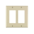 thumbnail image 1 of Placa de pared Leviton 80409-I para 2 dispositivos Decora GFCI color marfil, 1 of 1