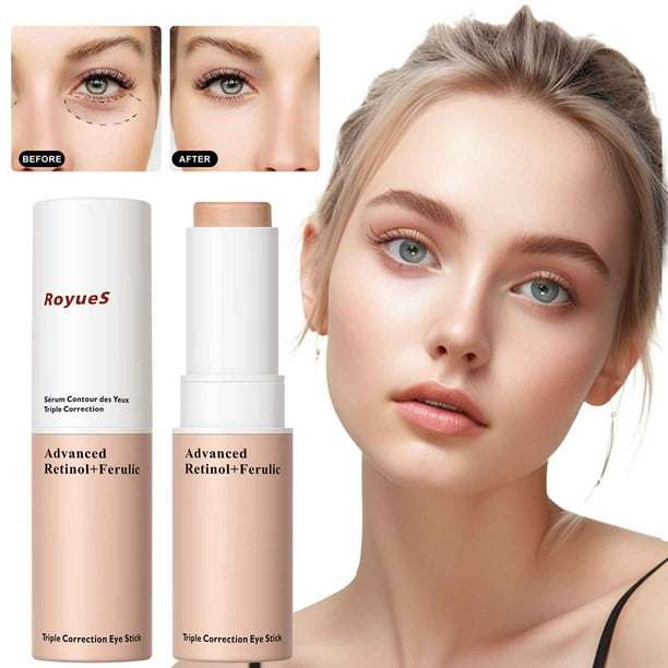 Puntoco Crema para ojos en barra con ácido ferúlico y retinol avanzado que atenúa las líneas finas y atenúa las arrugas, hidratante y compacta, 7 g