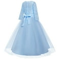 thumbnail image 3 of ZHUASHUM girls dresses Formal Party For Kids Dresses Tulle Gown Pageant Wedding Flower Puffy Prom Dress Bridesmaid Lace Skirt easter clothes Blue,Size:11-12 Years, 3 of 4