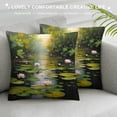 thumbnail image 3 of Fenyluxe Water Lilies Trees Soft Painting Fashion Style Dirt-Resistant Throw Pillow Covers with Zipper Closure for Couch Sofa Bed Living Room Bedroom - 1PC 22x22in, 3 of 5