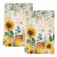 thumbnail image 2 of Sunflowers Kitchen Towels Set of 2, Yellow Floral Bees Green Leaves Watercolor Absorbent Dish Towels for Kitchen, Microfiber Hand Towel, Quick Drying Tea Towel for Cleaning Decorative Dishcloths, 2 of 7