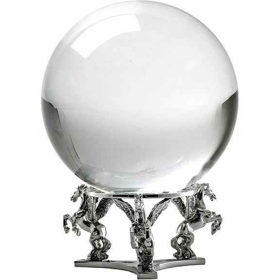 Amlong Crystal Clear Crystal Ball 130mm (5 in.) Including Silver Pegasus Stand