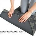 thumbnail image 3 of Dark Gray and Light Gray Checkered Pattern Hot Yoga Mat Towel Non Slip for Hot Yoga - Quick-Drying Yoga Mat Cover with 4 Corner Pockets with Travel Bag - Hot Yoga Towel Non Slip 74"x26", 3 of 6