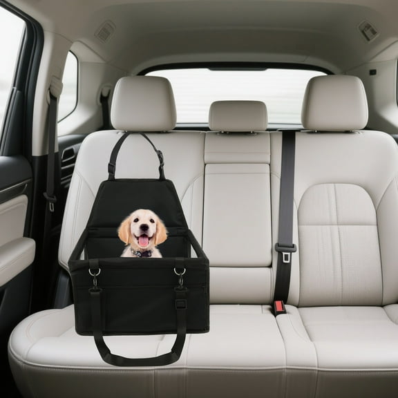 LINFANG Oxford Cloth Car Pet Booster Seat Adjustable Strap Large Capacity Car Dog Bag Carrier With Safety Lock for Puppy Cat Travel