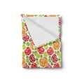 thumbnail image 2 of Rose Soft Flannel Fleece Blanket, Abstract Flowers with Lively Colored Petals and Green Leaves Botanical Summer Garden, Cozy Plush for Indoor and Outdoor Use, 60" x 80", Multicolor, by Ambesonne, 2 of 5