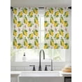 thumbnail image 2 of Yellow Lemon Sheer Curtains 45 Inch Long 2 Panels, Pink Flower Leaf Pastoral Vintage Linen Light Filtering Rod Pocket Semi Sheer Curtains, Sheer Voile Drapes for Living Room Bedroom, 52"x45", 2 of 5