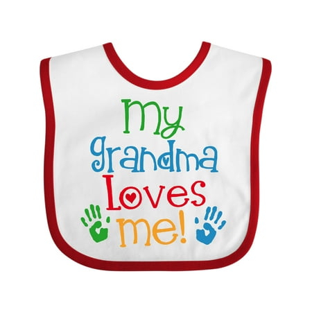 

Inktastic My Grandma Loves Me Gift Baby Boy or Baby Girl Bib