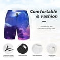 thumbnail image 2 of Kdxio Dreamy Colorful Starry Sky Print Men's Swim Trunks with Compression Liner 7 Inch Inseam Quick Dry Swim Shorts, 2 of 5