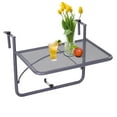 thumbnail image 2 of Geemuslly Full Metal Balcony Railing Hanging Table, Indoor and Outdoor Patio Bar Table, Hanging Adjustable Deck Table Balcony Bar Table, 3 Levels Adjustable Height, 2 of 7