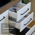 thumbnail image 6 of Madesa Office Storage Cabinet with 2 Doors and 3 Drawers Unit for Documents, Files and Printers – White, 6 of 8