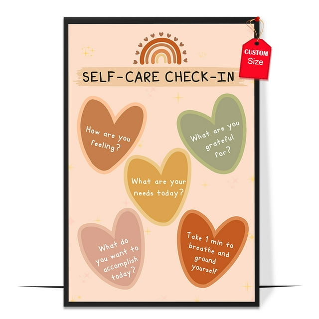LOLUIS Self Care Poster, Mental Health Poster for Classroom School