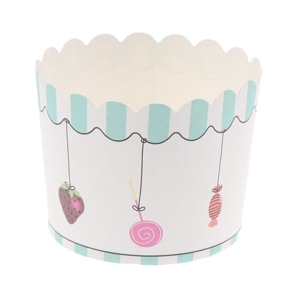 GOOHOCHY 50 Uds. Tazas de papel para pastel de caramelo de fresa, taza para hornear muffins resistente al calor, envoltorios desechables para magdalenas