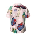 thumbnail image 5 of Uemuo Mushroom Pattern Cotton Linen Short Sleeve Shirts,Casual Lightweight Button Down Shirts,Vacation Beach Summer Tops-Small, 5 of 7