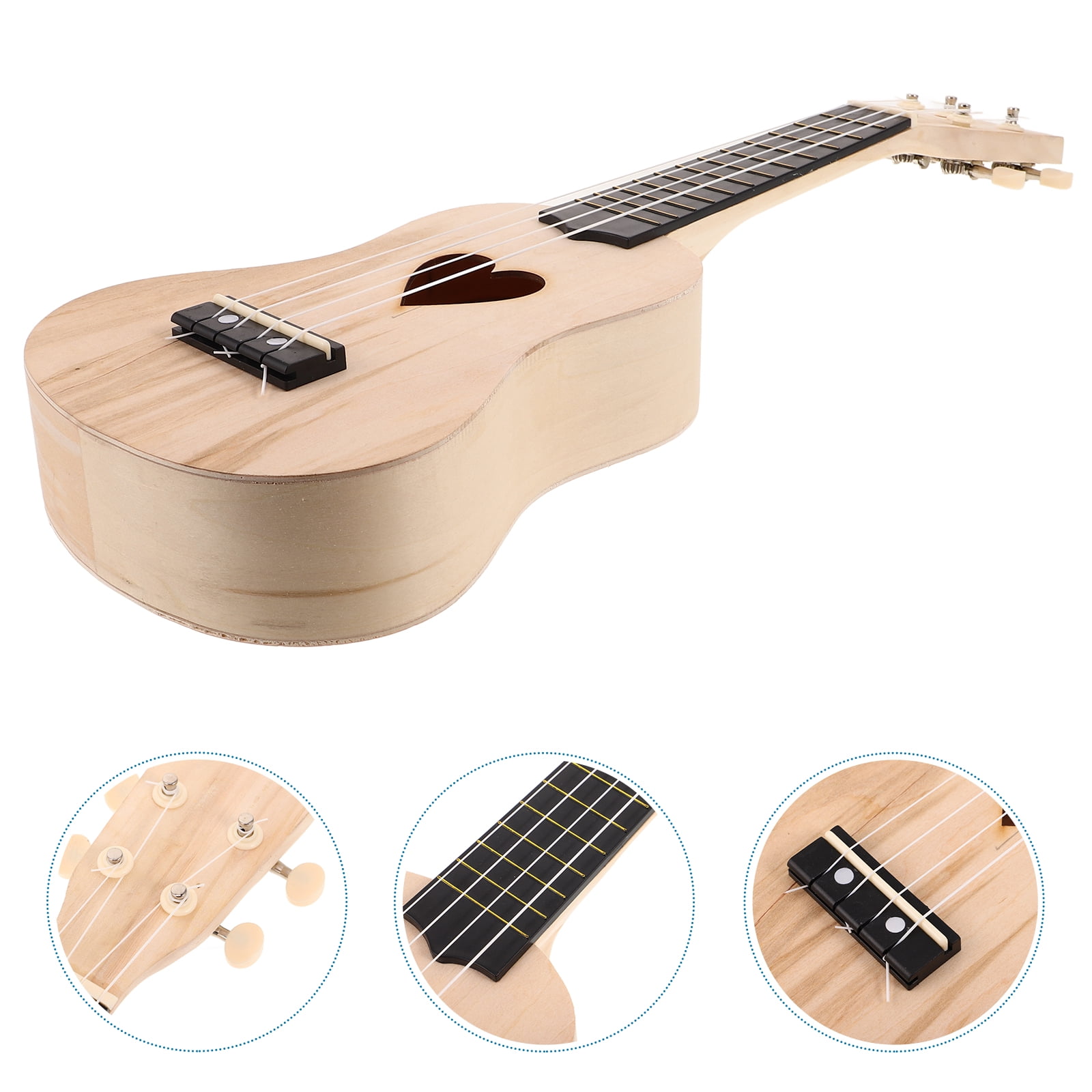 DEEPCRAFF 1Set Ivory Wood DIY Ukulele Making Kit with Accessories for Handcrafted Project