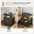 thumbnail image 6 of Gurexl Set of 2 Nightstand with Lockable Gun Drawer,3 Color Dimmable LED End Table with Charging Station,Farmhouse Bedside Table with Human Sensor Light,2 Night Stand Sets with Drawers,Bedroom, 6 of 18