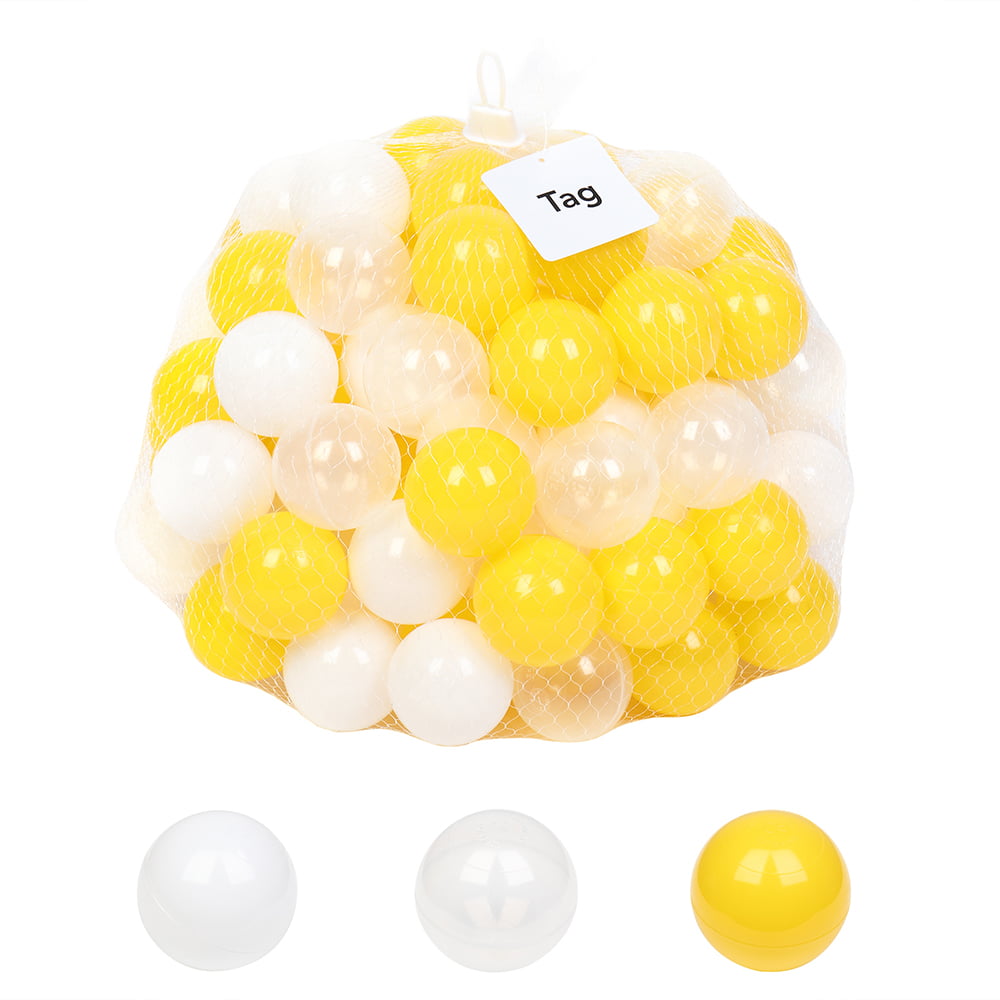 100PCS Soft Clear Plastic Pit Ball Transparent Color Balls Dia 5.5cm 