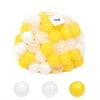 Abody 100pcs 5.5cm Fun Soft Ocean Ball Swim Pit Toys Baby Kids Toys （Yellow white Transparent）