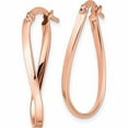 thumbnail image 3 of 10k Rose Gold Polished Hinged Hoop Earrings (26x12), 3 of 6