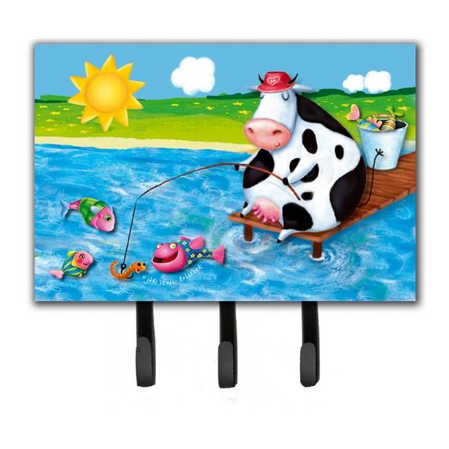 Carolines Treasures Cow Fishing Off of a Pier Leash or Key Holder APH0085TH68 Triple Multicolor 