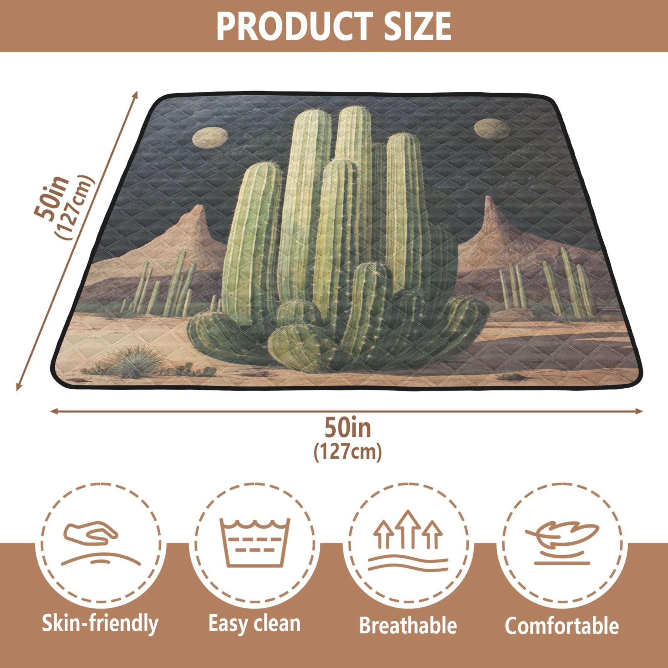 WOBOGO Eldritch Cactus Baby Playmats Extra Large Waterproof Rollable Activity Pads for Toddlers 50×50inch