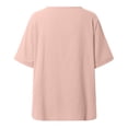 thumbnail image 4 of Women's New V Neck Solid Color Women's Loose Pullover Short Sleeve Summer T Shirt 100 Polyester Shirts Women Short T Shirt Casual T Shirt Top Long Sleeve Tee for Women Womens Athletic Tee Shirts Women, 4 of 4