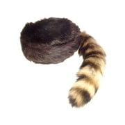 Davy Crockett or Daniel Boon Style Coon Skin Hat with Fake Tail Size XL