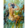 thumbnail image 2 of Zakrynycny, Viktor 19x24 Gold Ornate Wood Framed with Double Matting Museum Art Print Titled - Braiding Hair, 2 of 4