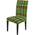 thumbnail image 3 of Red Green Plaid Christmas Chair Covers,Christmas Green Red and Whitespandex Stretch Dining Room Chair Cover Set of 6,Removable Washable Kitchen Parsons Chair Covers Seat Slipcovers, 3 of 6