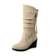 thumbnail image 2 of Zapatos de mujer, Color sólido, moda informal, gamuza, cremallera superior, tacones de cuña, cálido invierno, botas de vaquero resistentes al desgaste Wmkox8yii  sa3357, 2 of 6