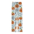 thumbnail image 3 of SJLDQY Mens Halloween Pajamas Pants Wide Leg Pjs Trousers for Men Hallowmas Pumpkin Ghost Elastic Waist Homewear Loungewear With Pocket, 3 of 6