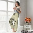 thumbnail image 4 of Uemuo Vintage Floral Pattern Women's Wide Leg Palazzo Lounge Pants with Pockets Light Weight Loose Comfy Casual Pajama Pants-Medium, 4 of 9