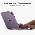 thumbnail image 4 of edaiser Swivel Keyboard Case Compatible with iPad Air 13-inch M4 M3 M2 & iPad Pro 12.9 inch 6th 5th 4th 3rd Generation; Wireless Rotatable Cover with Pencil Holder, Trackpad, Backlit, Metallic Purple, 4 of 6